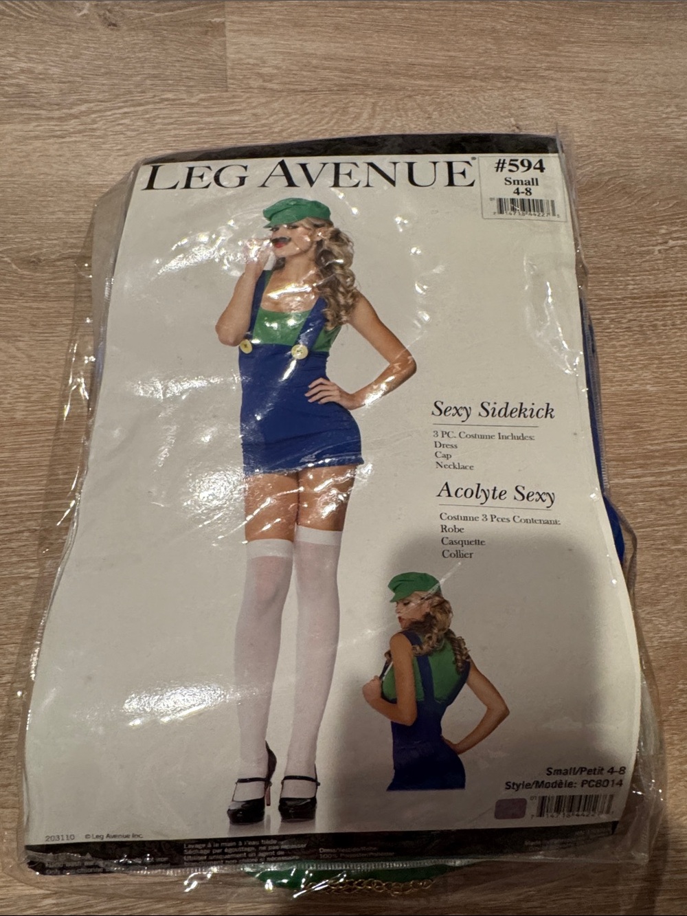 Leg Avenue Luigi Blue and Green Sexy Sidekick Costume Dress small 4-8